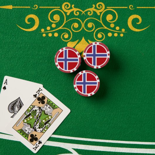 Noorse vlag poker chips (Pokertafel (Stack))