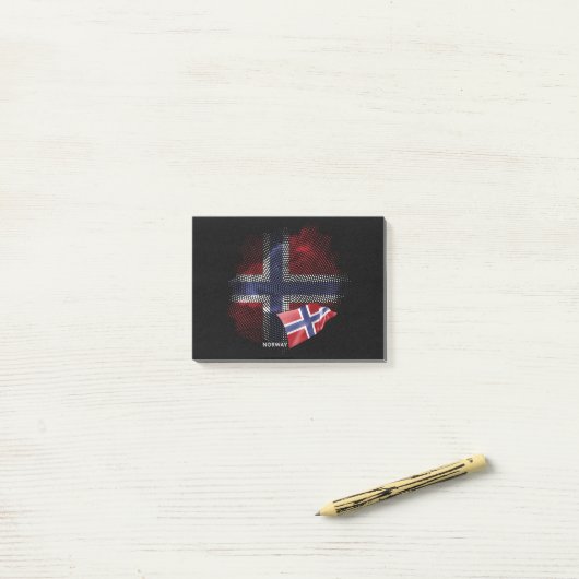 Noorse vlag post-it® notes (Op bureau)