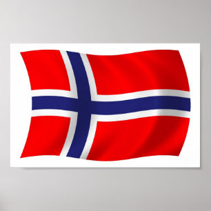 Noorse vlag Poster Print