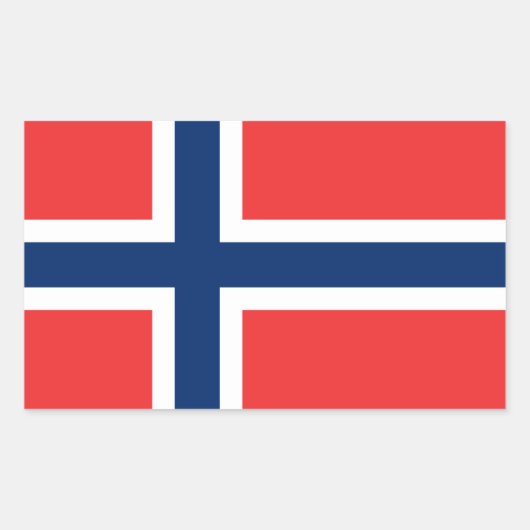 Noorse vlag rechthoekige sticker (Voorkant)