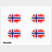 Noorse vlag rechthoekige sticker (Vel)