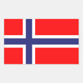 Noorse vlag rechthoekige sticker (Voorkant)
