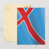 Noorse vlag reisposter briefkaart (Voorkant / Achterkant)
