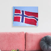Noorse vlag RF) Canvas Afdruk (Insitu (Woonkamer))