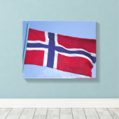 Noorse vlag RF) Canvas Afdruk (Insitu (Houten vloer))