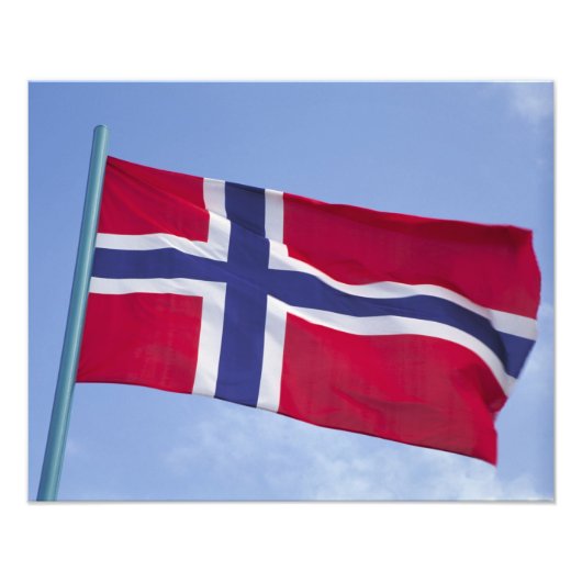 Noorse vlag RF) Foto Afdruk (Voorkant)
