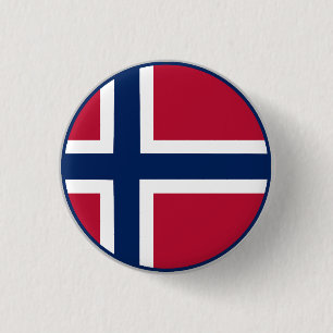 Noorse vlag ronde button 3,2 cm