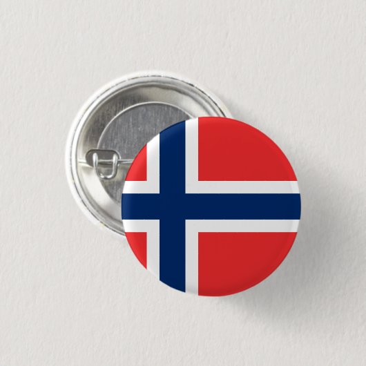 Noorse vlag ronde button 3,2 cm (Voorkant /achterkant)