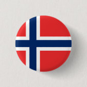 Noorse vlag ronde button 3,2 cm (Voorkant)