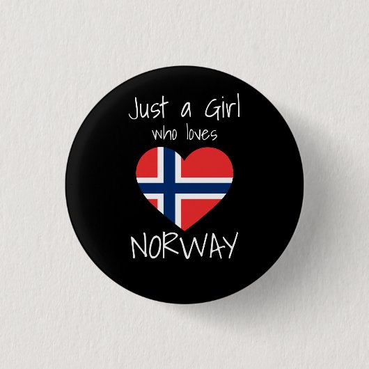 Noorse vlag ronde button 3,2 cm (Voorkant)