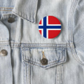 Noorse vlag ronde button 5,7 cm (In situ)