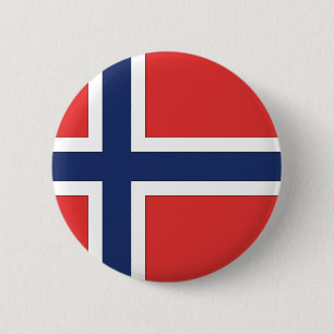 Noorse vlag ronde button 5,7 cm