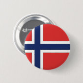Noorse vlag ronde button 5,7 cm (Voorkant /achterkant)