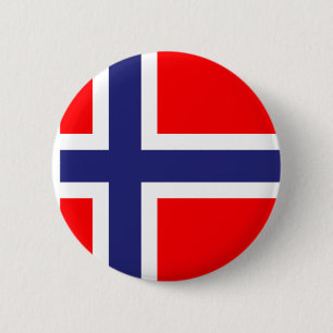 Noorse vlag ronde button 5,7 cm