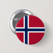 Noorse vlag ronde button 5,7 cm (Voorkant /achterkant)
