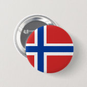 Noorse vlag ronde button 5,7 cm (Voorkant /achterkant)
