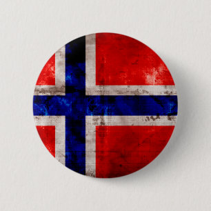 Noorse vlag ronde button 5,7 cm