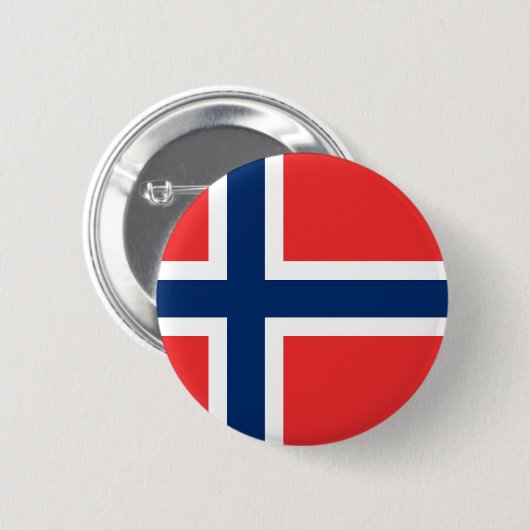 Noorse vlag ronde button 5,7 cm (Voorkant /achterkant)