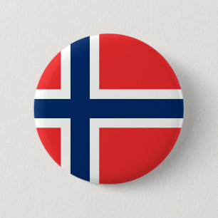 Noorse vlag ronde button 5,7 cm