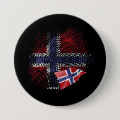 Noorse vlag ronde button 7,6 cm (Voorkant)