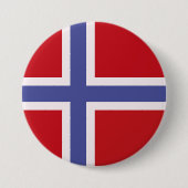 Noorse vlag ronde button 7,6 cm (Voorkant)