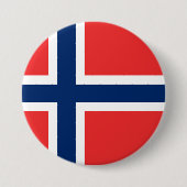 Noorse vlag ronde button 7,6 cm (Voorkant)