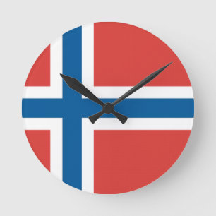 Noorse vlag ronde klok