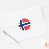 Noorse vlag ronde sticker (Envelop)