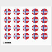 Noorse vlag ronde sticker (Vel)