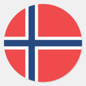 Noorse vlag ronde sticker (Voorkant)