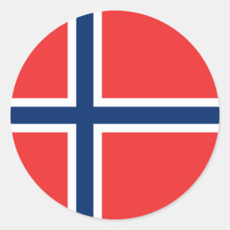 Noorse vlag ronde sticker