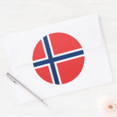 Noorse vlag ronde sticker (Envelop)