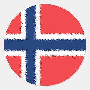 Noorse vlag ronde sticker