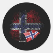 Noorse vlag ronde sticker (Voorkant)