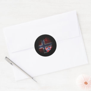 Noorse vlag ronde sticker