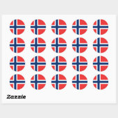 Noorse vlag ronde sticker (Vel)