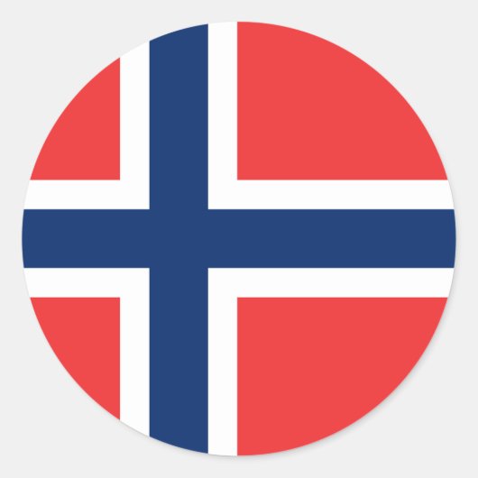Noorse vlag ronde sticker (Voorkant)