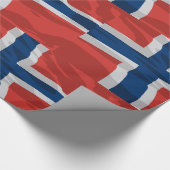 Noorse vlag rood en blauw cadeaupapier (Hoek)