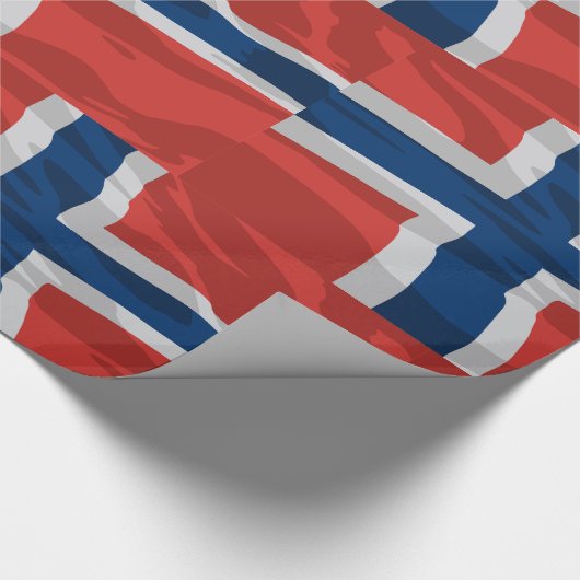 Noorse vlag rood en blauw cadeaupapier (Hoek)