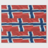 Noorse vlag rood en blauw cadeaupapier (Vlak)