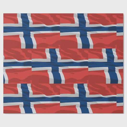 Noorse vlag rood en blauw cadeaupapier (Vlak)
