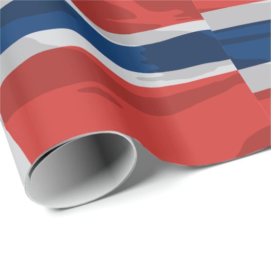 Noorse vlag rood en blauw cadeaupapier (Rol Hoek)