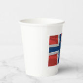 Noorse vlag rood en blauw papieren bekers (Rechts)