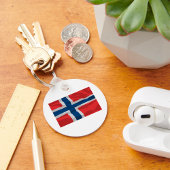 Noorse vlag rood en blauw sleutelhanger