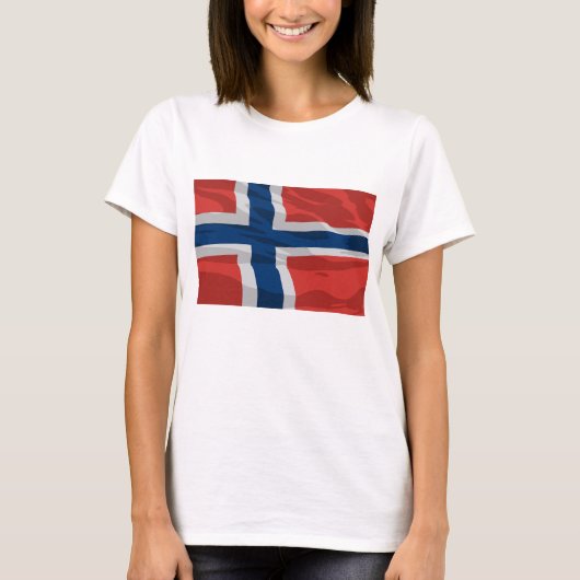 Noorse vlag rood en blauw t-shirt (Voorkant)