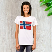 Noorse vlag rood en blauw t-shirt