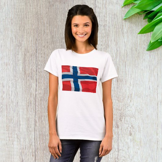 Noorse vlag rood en blauw t-shirt
