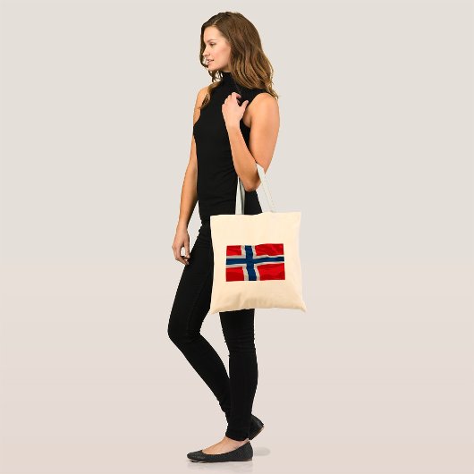 Noorse vlag rood en blauw tote bag
