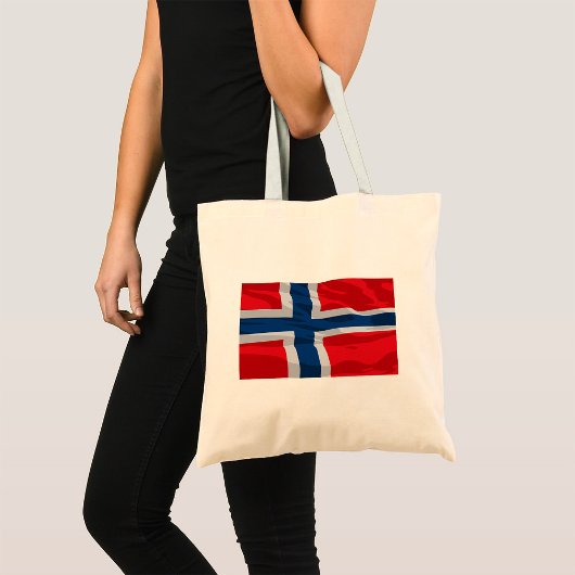 Noorse vlag rood en blauw tote bag