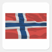 Noorse vlag rood en blauw vierkante sticker (Voorkant)